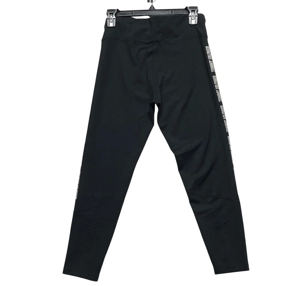 Tommy Hilfiger Sport Womens Black Logo Tape High Waist Leggings Size M‎ NWT